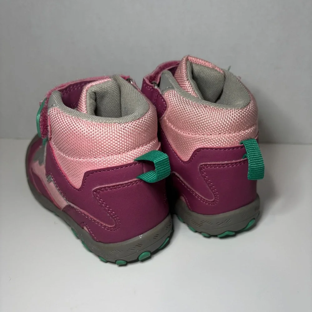 Mishansha Kids Hiking Boots Pink Purple Grey High Top Trail Shoes Size 2Y